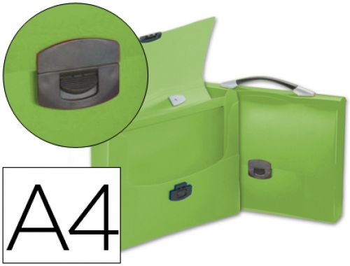 Pasta porta documentos liderpapel polipropileno din a4 verde transparente com asa , Beautone , 32862 , 4710581346232